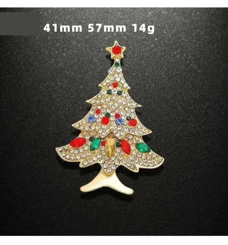 🌟 Snowman Tree Corsage Diamond Christmas Brooch 🌟