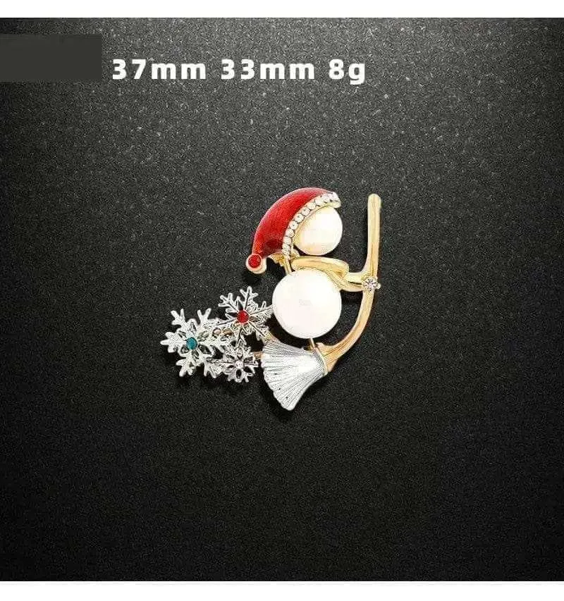 🌟 Snowman Tree Corsage Diamond Christmas Brooch 🌟