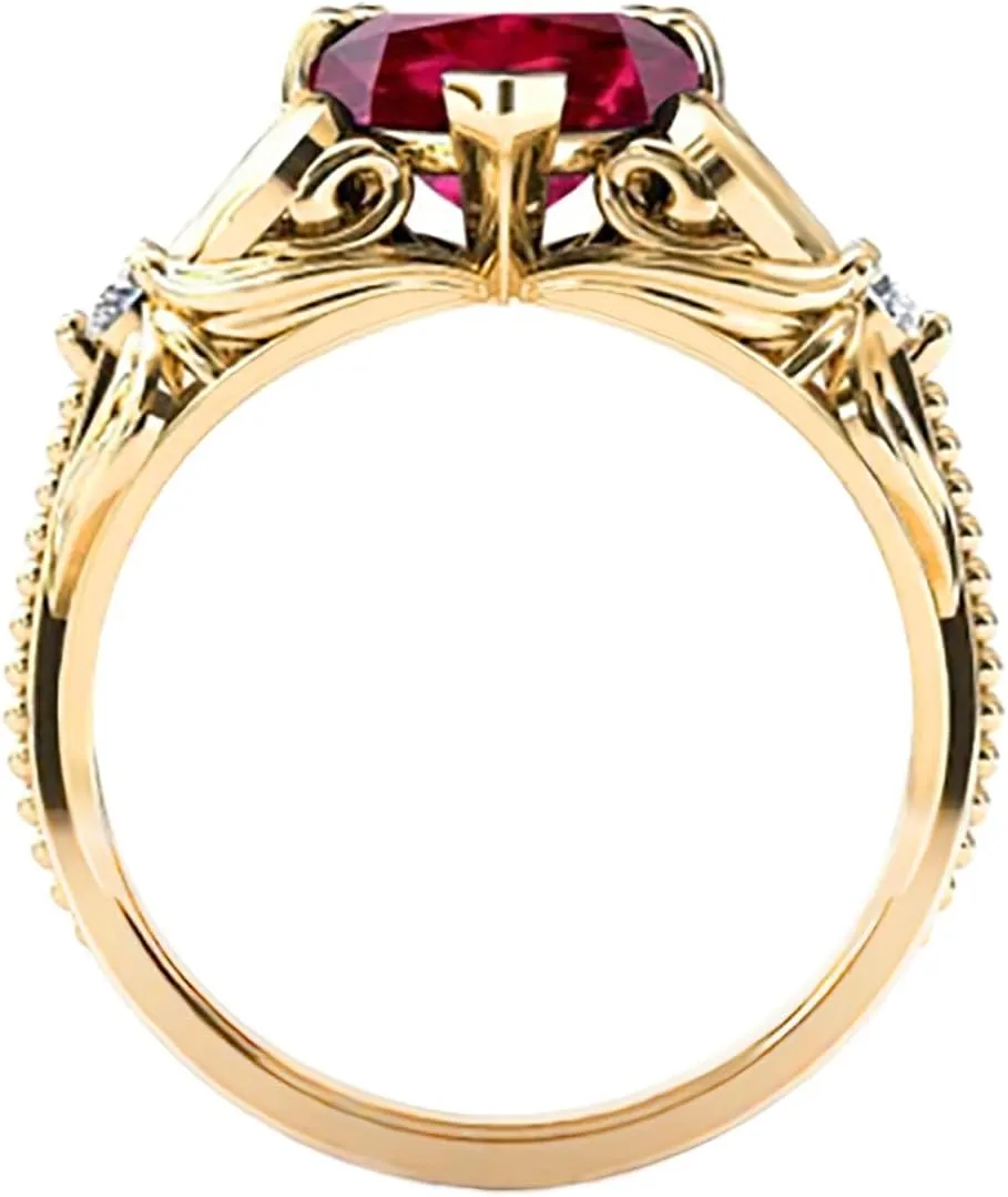 10k 14k 18k Gold 0.08cttw Natural Diamond Heart Shape Gemstone Rings for Women Heart Engagement Rings Heart Shaped Promise Anniversary Rings for Her (2ct, 8 * 8mm)