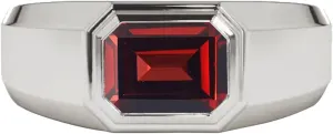 10K 14K 18K Gold Mens 4 Carat Emerald Cut Gemstone Engagement Wedding Ring Custom Emerald Cut Birthstone Anniversary Pinky Rings for Men/Women