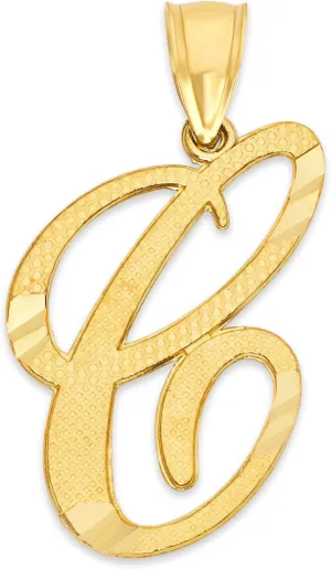 10k Gold Initial Pendant