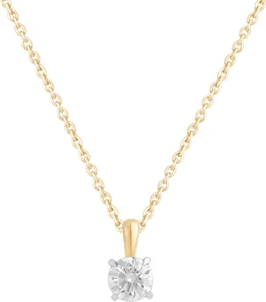 1/2 Ct - 1.00 Ct Round Cut 14K White or Yellow Gold IGI Certified Lab Grown Diamond Solitaire Pendant Necklace for Women's |18 Inch 14kt Gold Cable Chain (Clarity: VS, Color; FG)