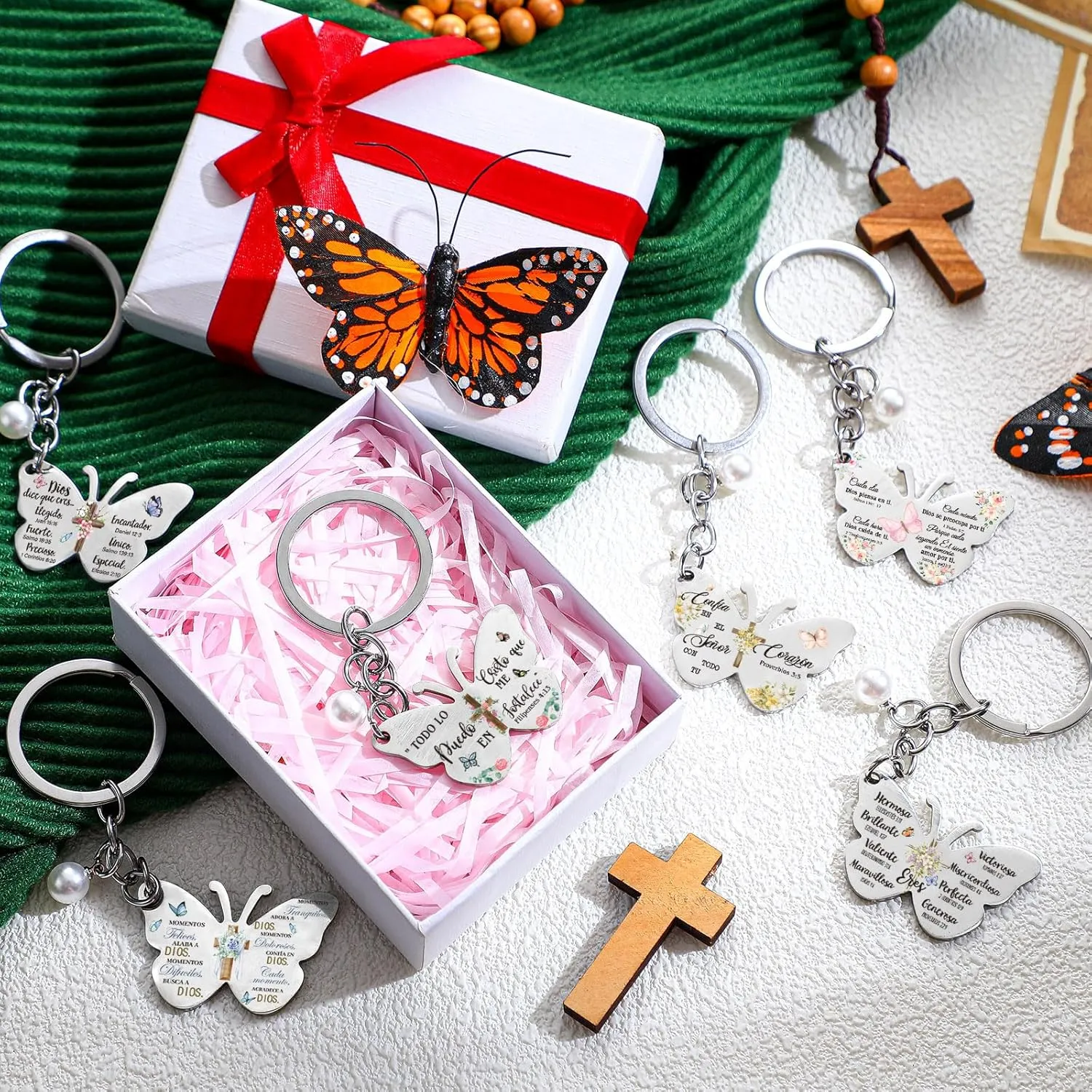 12 Pcs Christian Keychain Gift for Women Bulk Religious Scripture Inspirational Bible Verse Prayers Church Birthday Gift