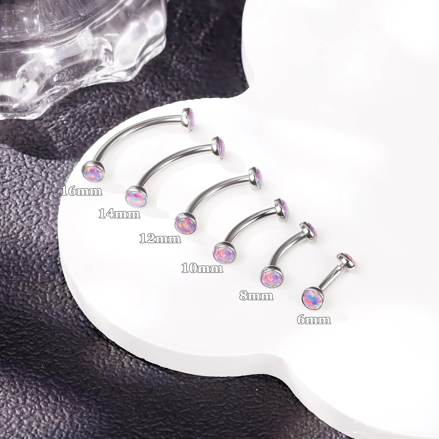 14G G23 Titanium Opal Belly Button Rings for Women Small Belly Ring Internally Thread Petite Navel Ring