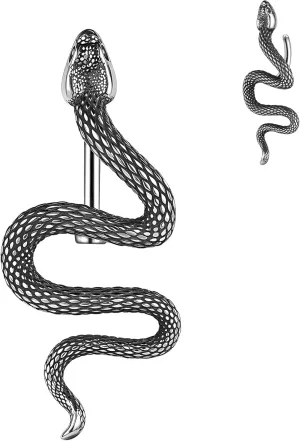 14G Surgical Stainless Steel Dangle Belly Button Rings for Women Belly Ring Dangling Piercing Jewelry CZ Snake lizard Skull Spider bat Halloween Party Punk Rock
