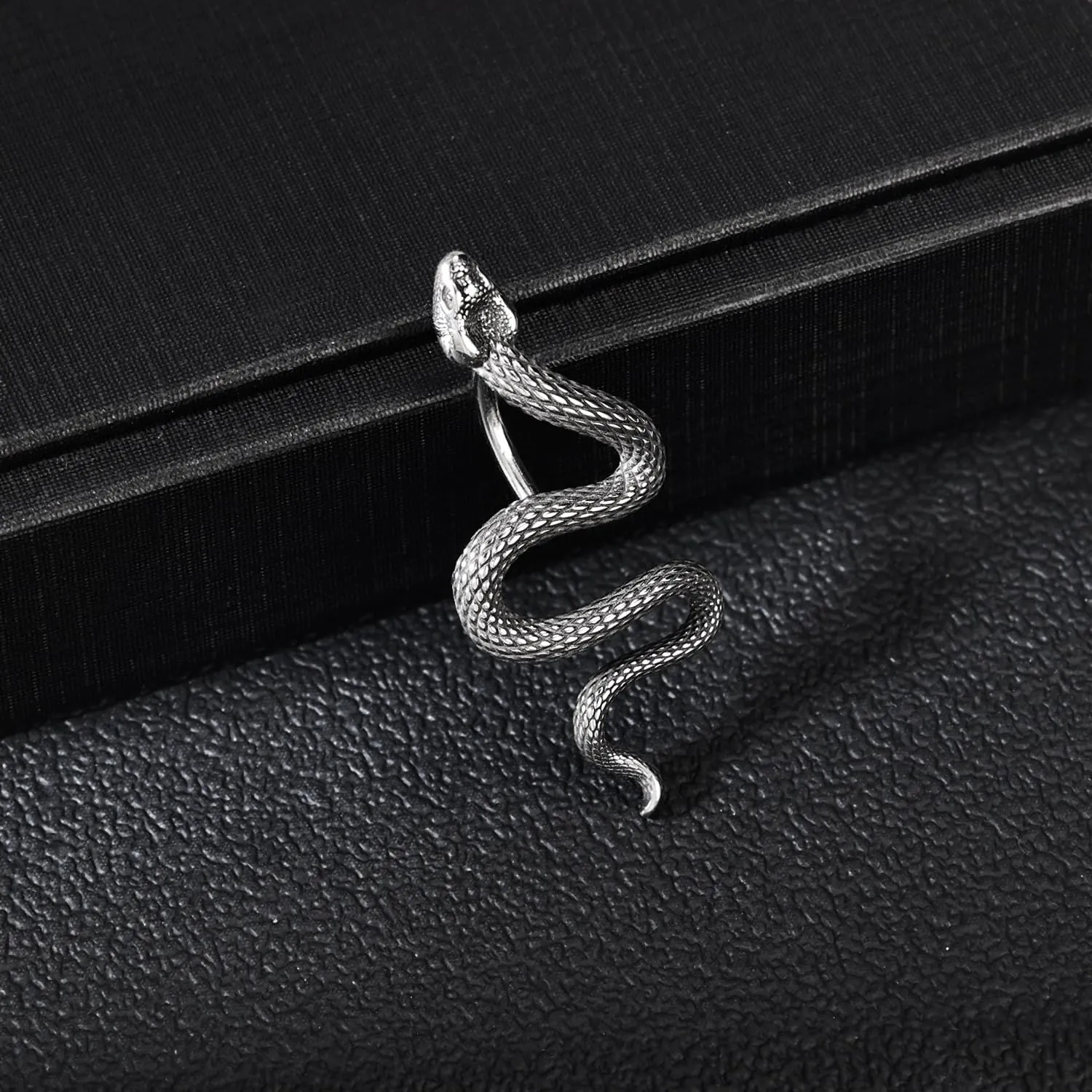 14G Surgical Stainless Steel Dangle Belly Button Rings for Women Belly Ring Dangling Piercing Jewelry CZ Snake lizard Skull Spider bat Halloween Party Punk Rock