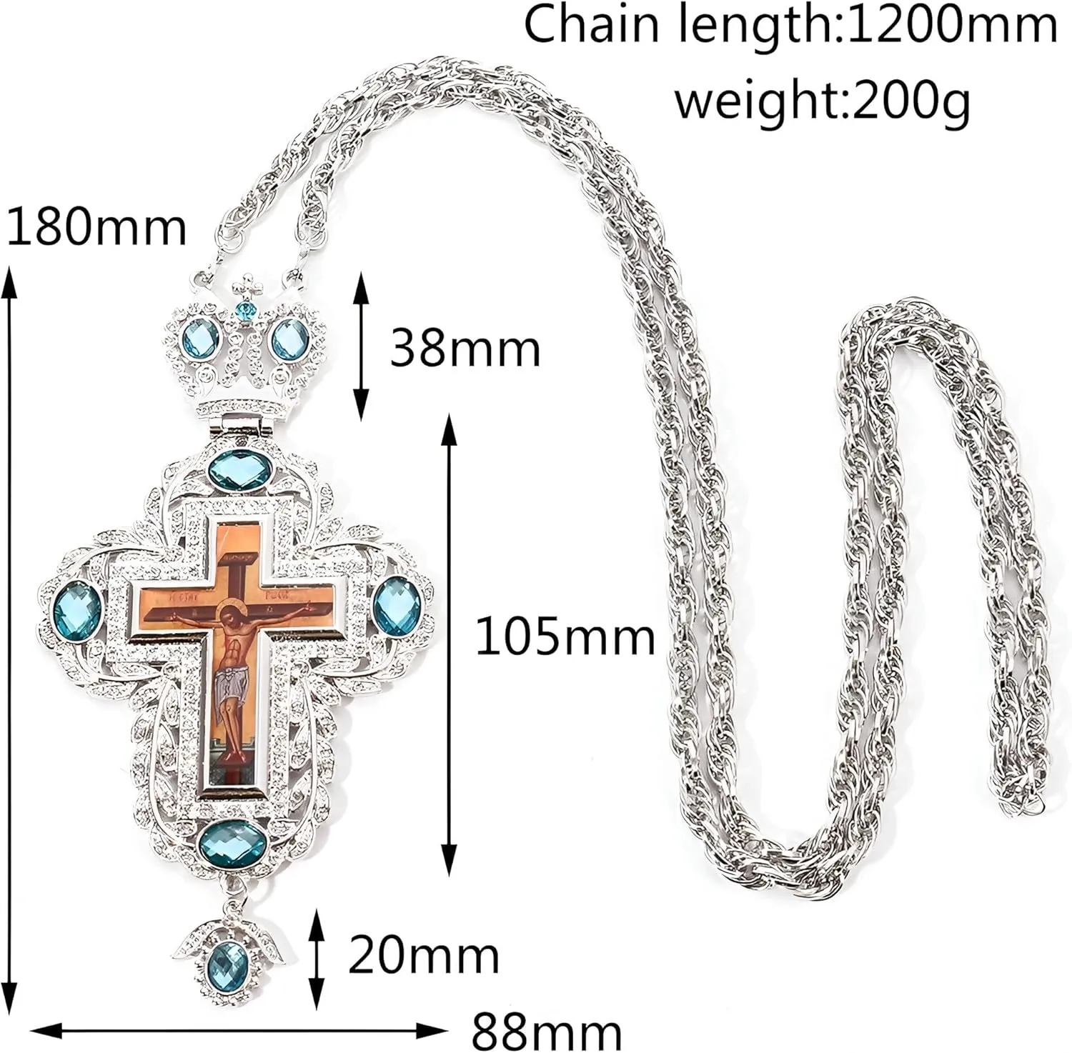 14K Gold Filled INRI Cross Necklace For Men And Women - 925 Sterling Silver Prayer Cz Pendant Christian Greek Cross Medal Crucifix Necklace Women Jesus Pendant Amulet Religion Lucky Gifts