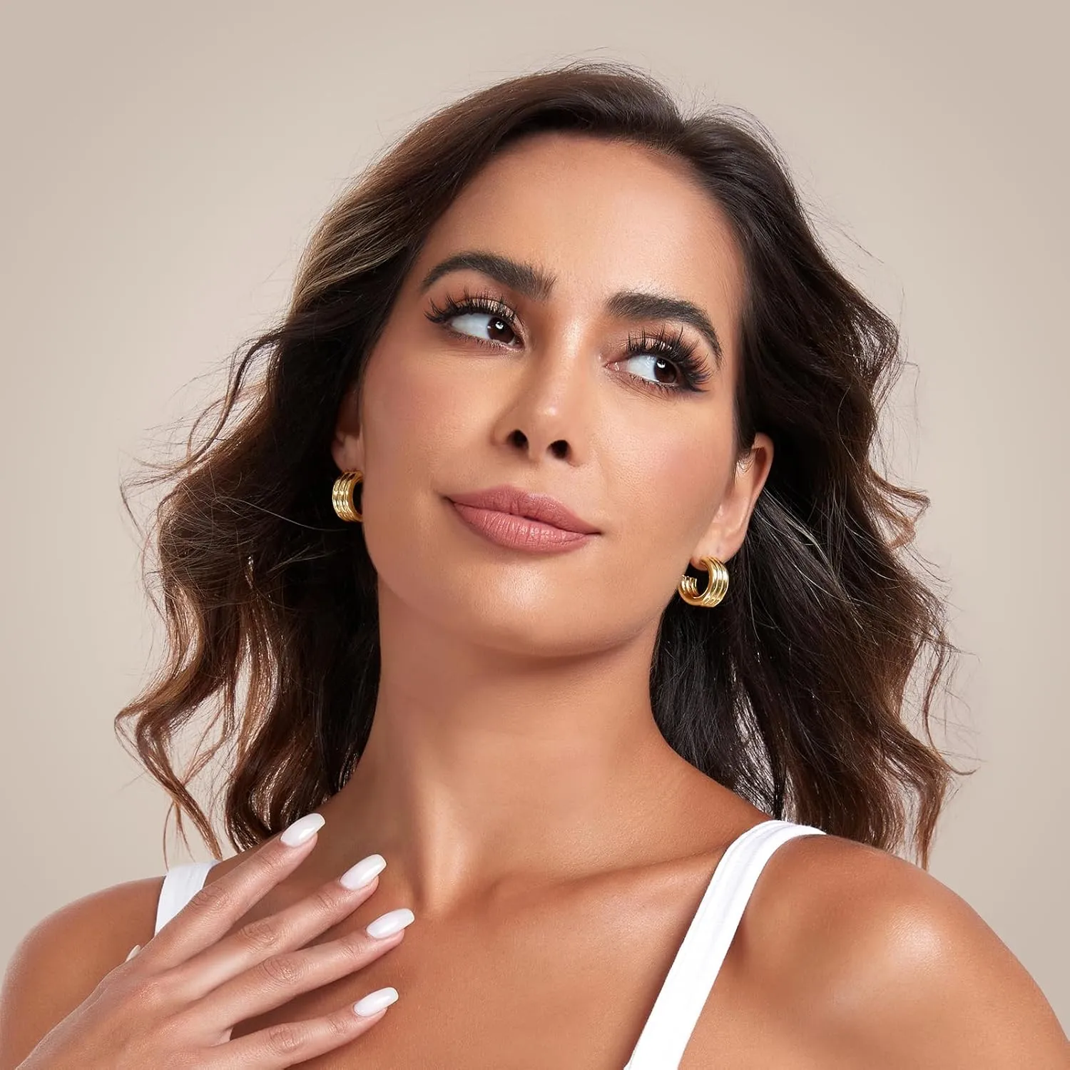 14K Gold Plated Hoop Earrings