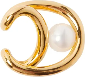 14K Gold Plated Pearl Ear Cuff Earring For Women | Non Pierced | Clip On Cartilage | Safe for Sensitinve Ear | Sold As Single