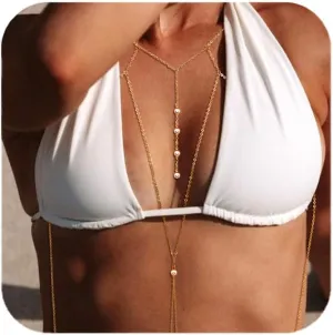14K Gold Sexy Body Chains for Women, Waist Chain Beach Jewelry, Chain Belts for Women Fashion Summer Body Jewelry