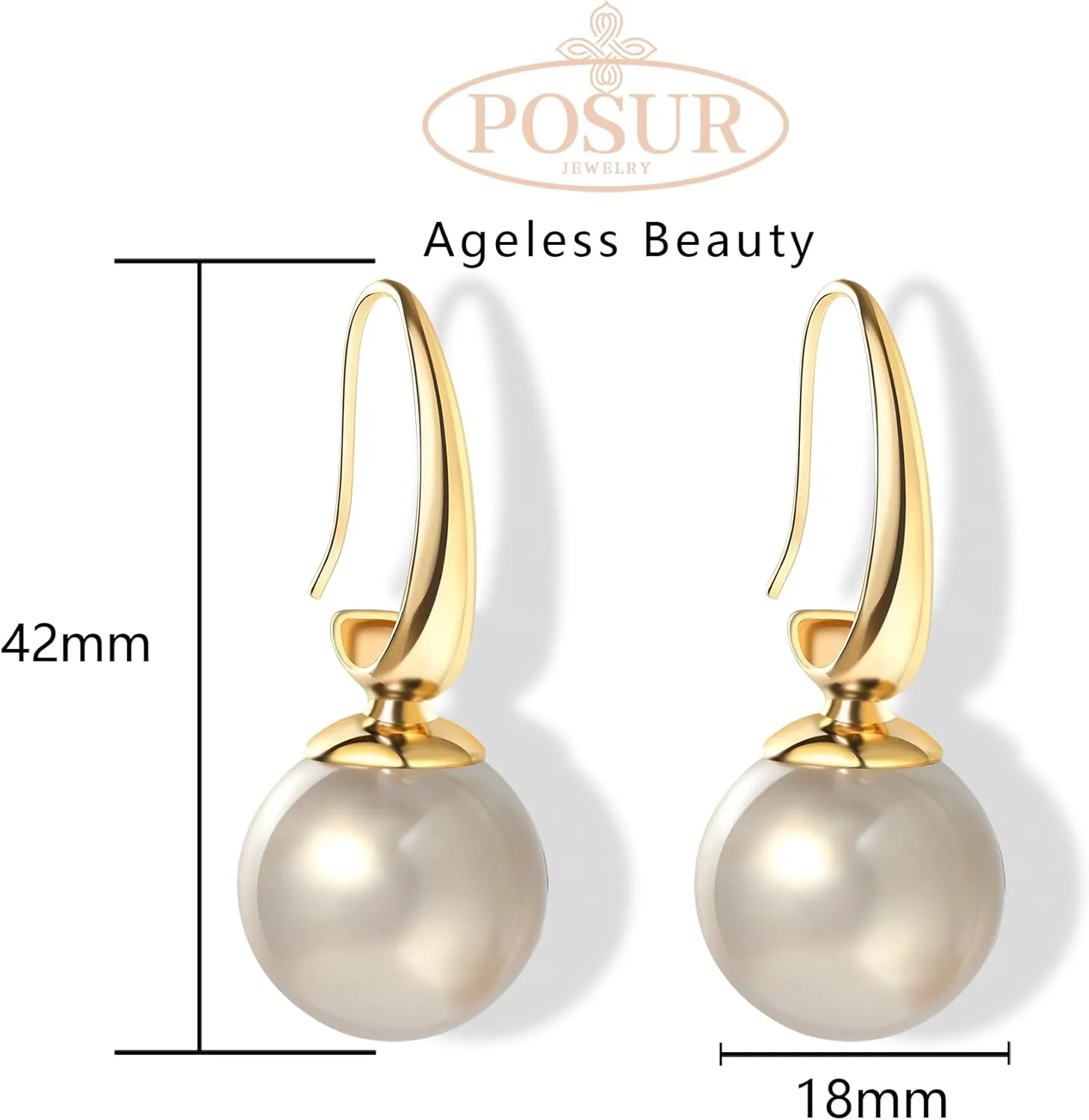 14mm Large Balls Dangle 14K Gold Plated Hoop Earrings for Women | Lightweitght Hypoallergic |