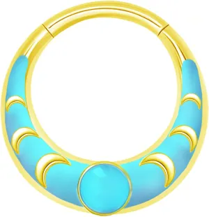 16G 316L Colorful Septum Rings Hoop 8mm/10mm Stainless Steel Segment Nose Rings Cartilage Clicker Hoop Earrings for Rook, Daith, Tragus for Women Men