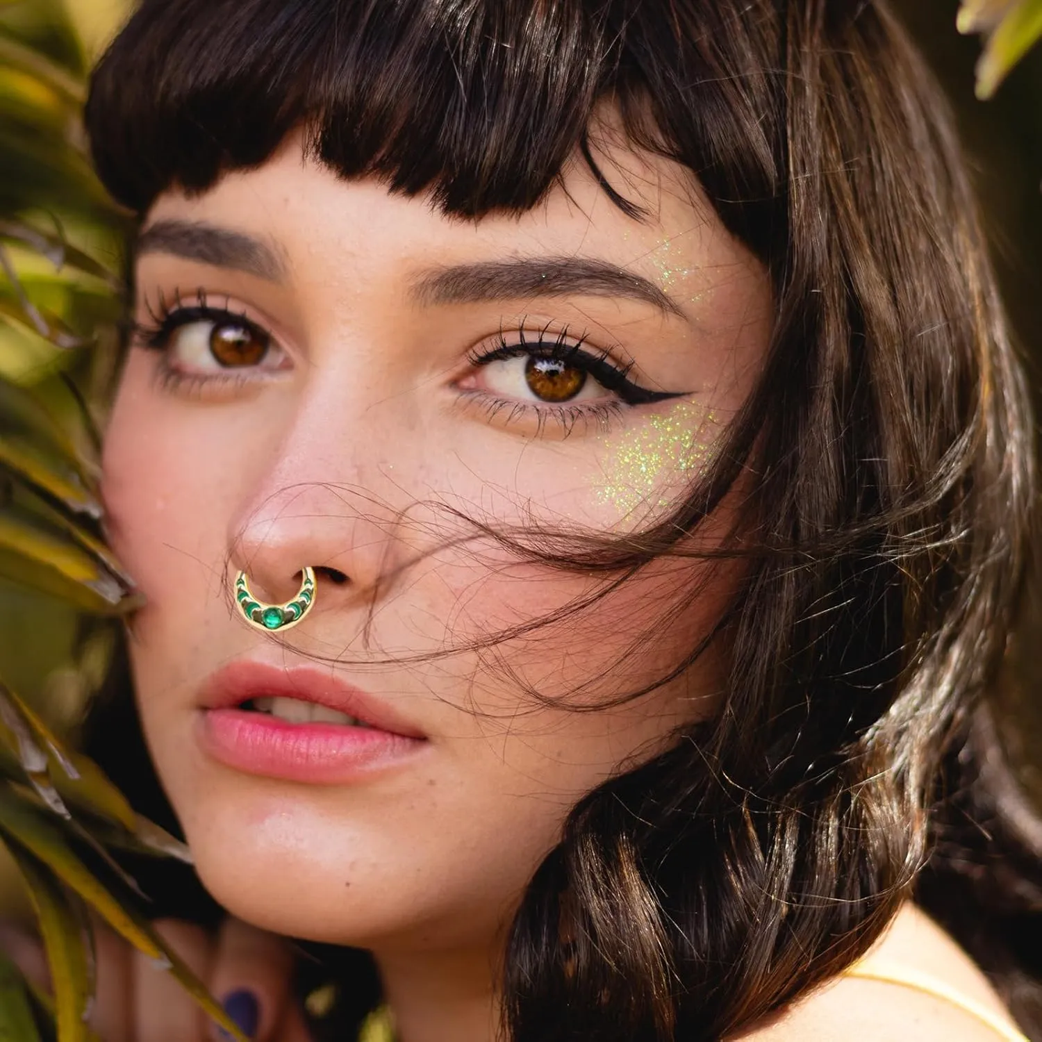 16G 316L Colorful Septum Rings Hoop 8mm/10mm Stainless Steel Segment Nose Rings Cartilage Clicker Hoop Earrings for Rook, Daith, Tragus for Women Men