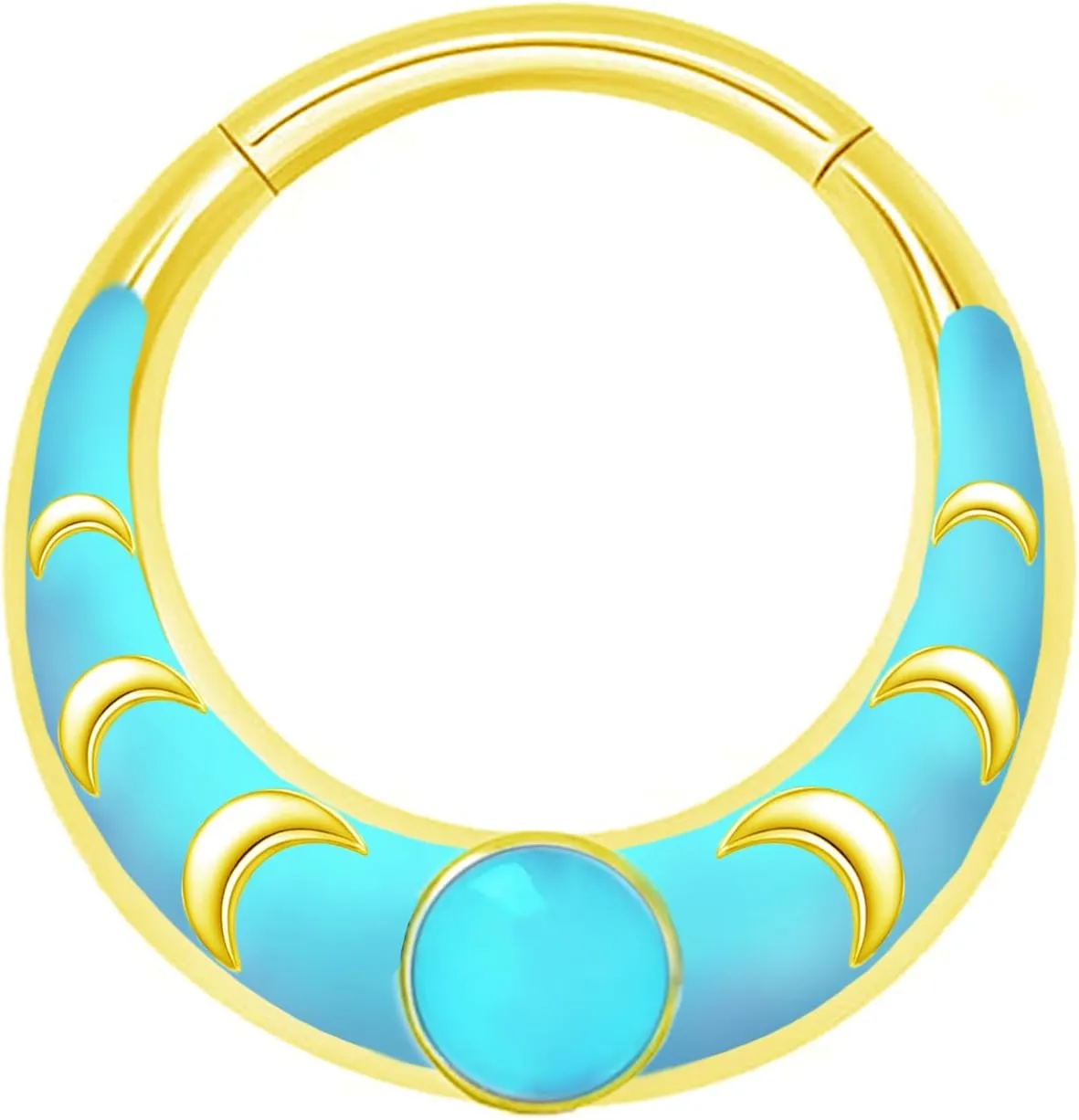 16G 316L Colorful Septum Rings Hoop 8mm/10mm Stainless Steel Segment Nose Rings Cartilage Clicker Hoop Earrings for Rook, Daith, Tragus for Women Men