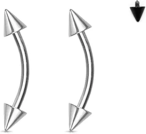 16G G23 Implant Grade Titanium Prong Set CZ/Ball/White Synthetic Opal/Conical Ends Curved Eyebrow Barbell Internally Threaded 3mm Tragus Helix Ear Belly Lip Nipple Tongue Ring Body Piercing 6-14mm