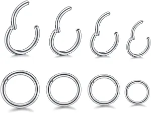 16G Hypoallergenic Nose Rings 316L Surgical Steel Piercing Jewelry Hinged Segment Ring Body Piercing Septum Nose Hoop Lip Rings Nose Helix Cartilage Rook Earrings