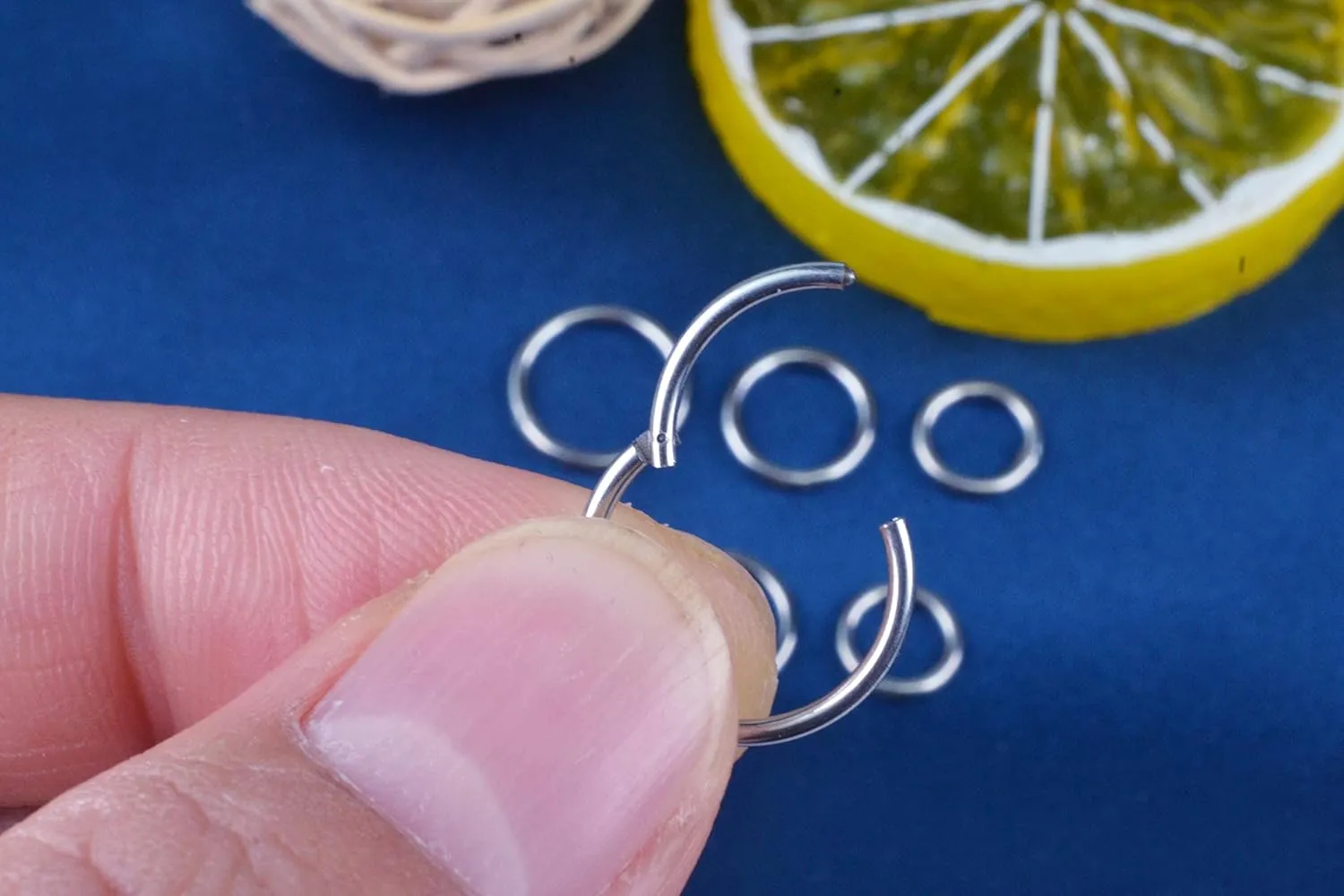 16G Hypoallergenic Nose Rings 316L Surgical Steel Piercing Jewelry Hinged Segment Ring Body Piercing Septum Nose Hoop Lip Rings Nose Helix Cartilage Rook Earrings