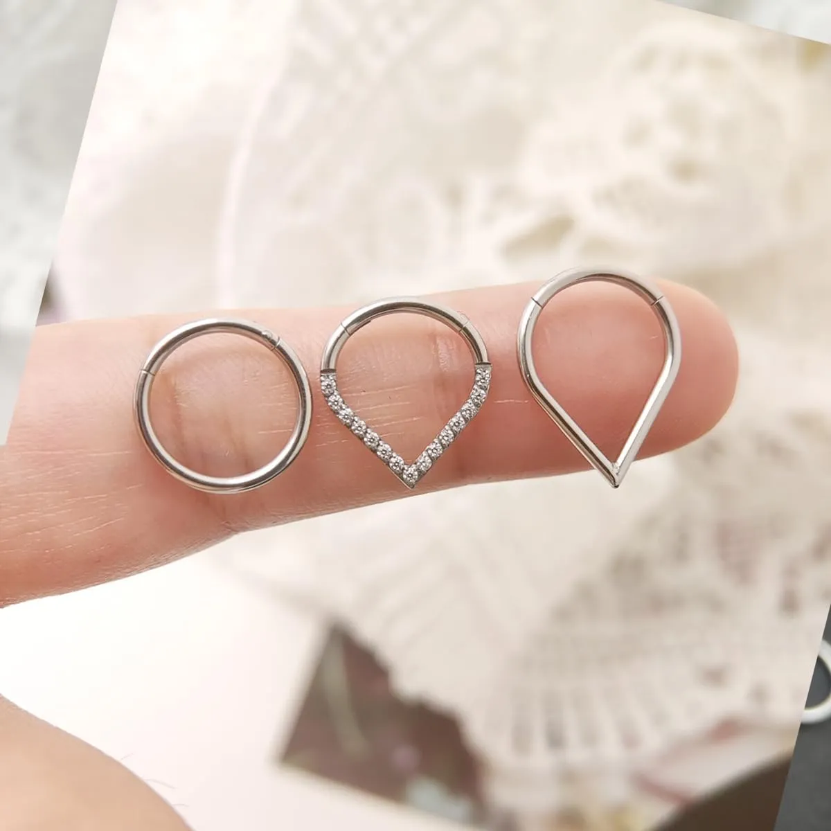 16G Septum Jewelry Teardrop Septum ring Gold Silver 316L Surgical Steel Daith Conch Rook Tragus Cartilage Earring Hypoallergenic Body Piercing Jewelry for Women Men 8mm 10mm
