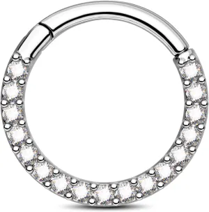 16G Small Septum Rings 316L Stainless Steel Septum Nose Ring for Women Clear CZ Daith Earrings