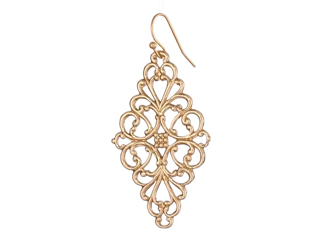 1928 Jewelry Filigree Diamond Drop Earrings