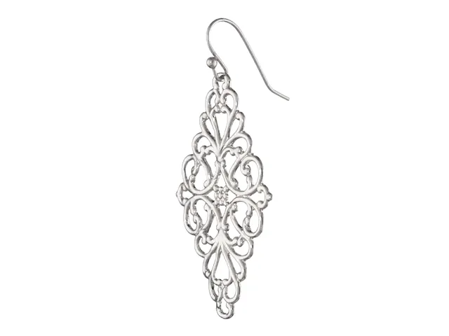 1928 Jewelry Filigree Diamond Drop Earrings