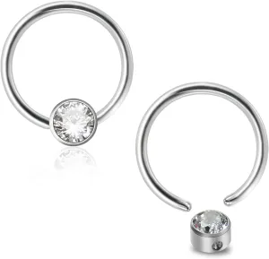 1pc/2pcs Hypoallergenic 16G 8mm/10mm G23 Titanium Captive Bead Ring Round Synthetic Opal/Colorful CZ Nose Rings Septum Hoop Ring Helix Rook Tragus Lobe Snug Body Piercing Jewelry
