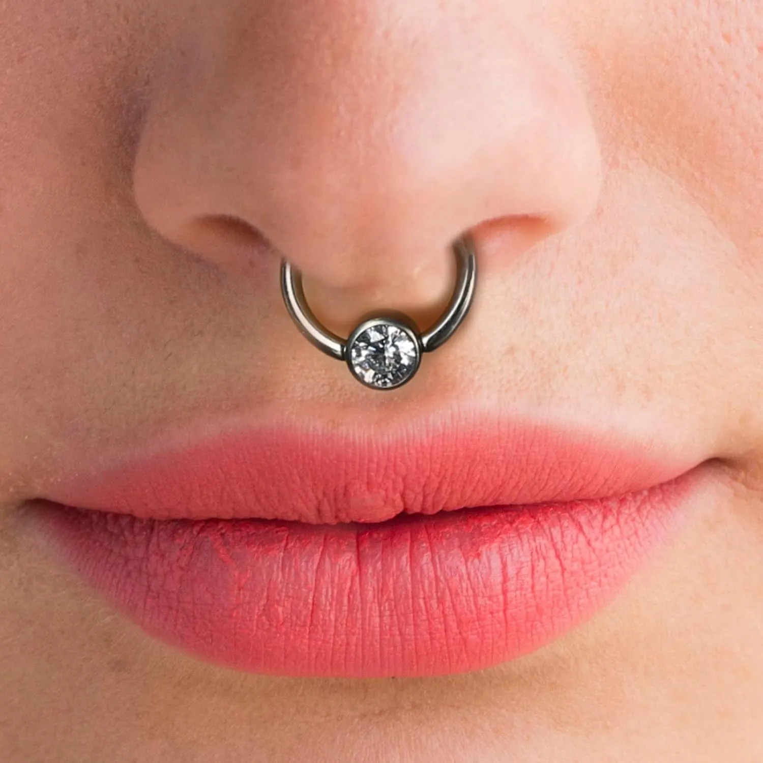 1pc/2pcs Hypoallergenic 16G 8mm/10mm G23 Titanium Captive Bead Ring Round Synthetic Opal/Colorful CZ Nose Rings Septum Hoop Ring Helix Rook Tragus Lobe Snug Body Piercing Jewelry