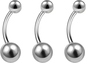1pcs/2pcs/3pcs G23 Pure Titanium 14G Belly Button Rings Ball/Round/Teardrop/Paw Piercing Jewelry White/Pink/Purple/AB/Colorful Cubic Zirconia Navel Barbell Stud Body Piercing