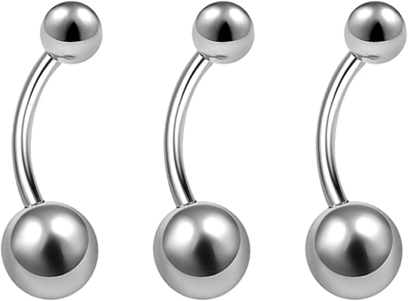 1pcs/2pcs/3pcs G23 Pure Titanium 14G Belly Button Rings Ball/Round/Teardrop/Paw Piercing Jewelry White/Pink/Purple/AB/Colorful Cubic Zirconia Navel Barbell Stud Body Piercing