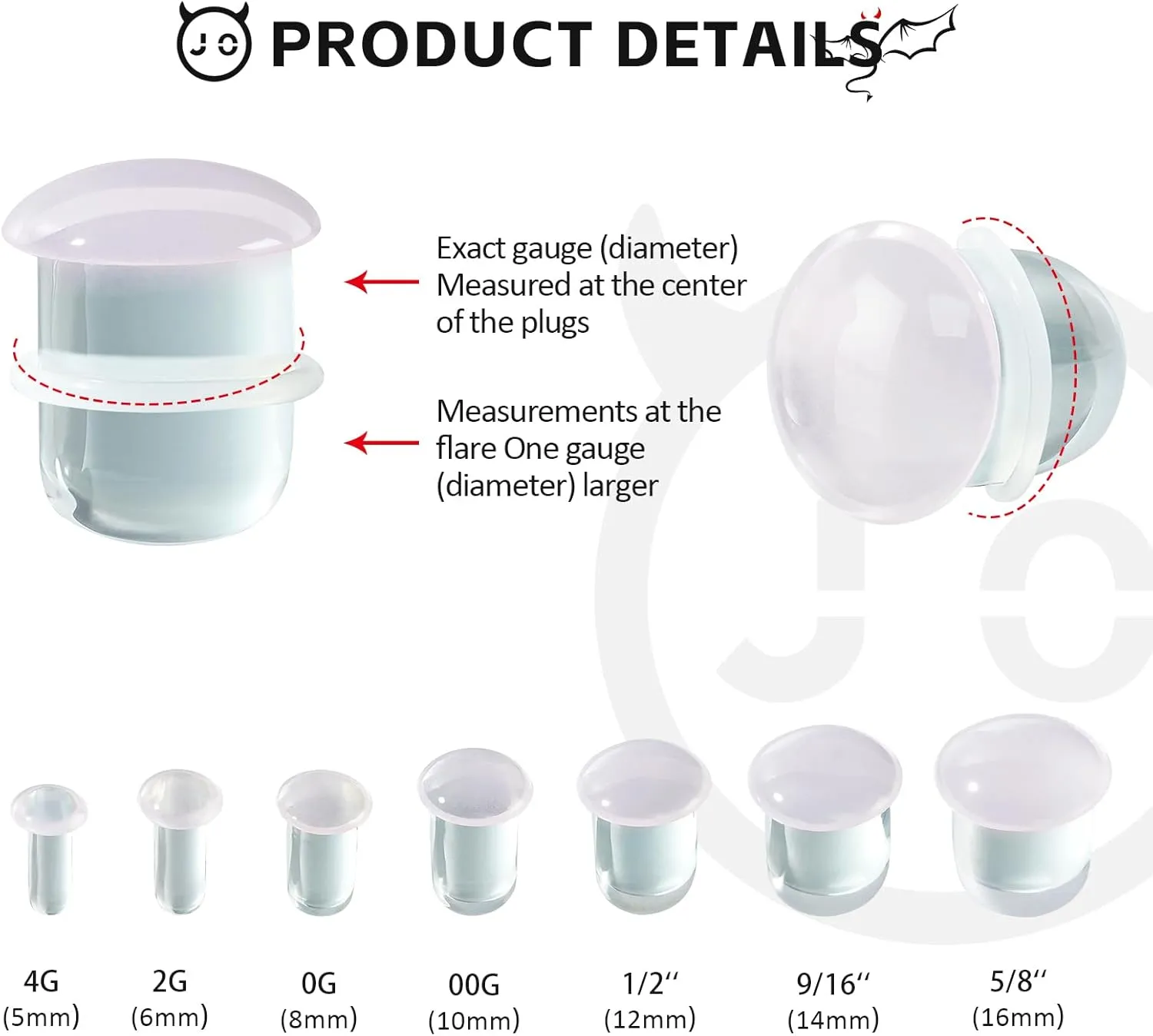 2 Pairs Ear Plugs Glass Expanders with O-Rings - Single Flare Ear Tunnel Expanders Stretching Gauge, Body Piercing Jewelry Colorful 4G-5/8 5MM-16MM