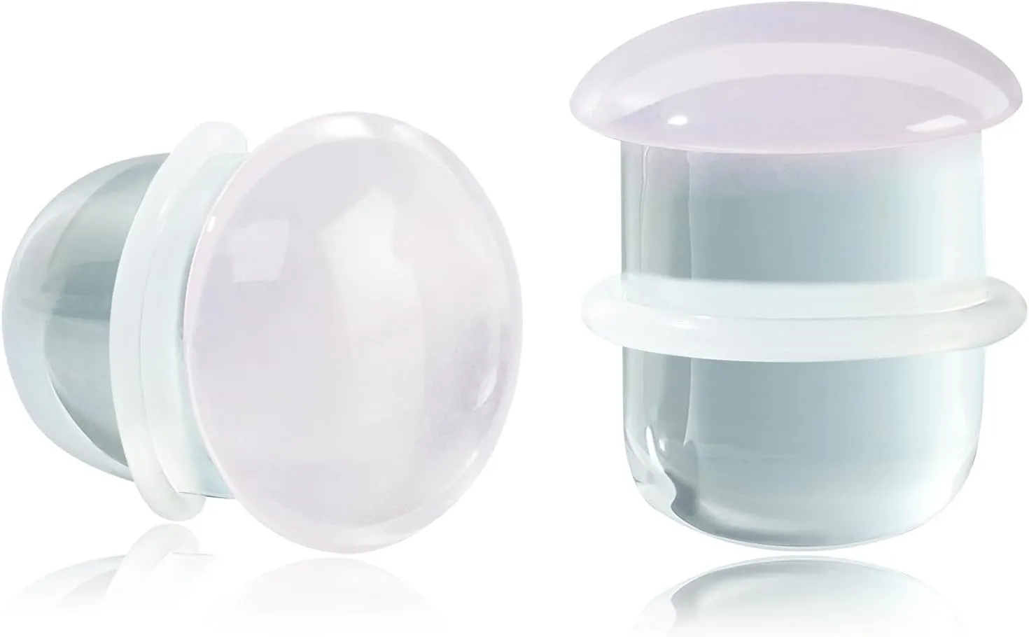 2 Pairs Ear Plugs Glass Expanders with O-Rings - Single Flare Ear Tunnel Expanders Stretching Gauge, Body Piercing Jewelry Colorful 4G-5/8 5MM-16MM