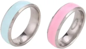 2024 Korean Fashion Stainless Steel Luminous Ring For Women Glowing In The Dark Colorful Acrylic Ring Couple Popular Jewelry VHM1203