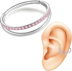 20G 18G 16G Surgical Steel Double Hoop Nose Ring for Single Piercing - Hypoallergenic 14K Real Gold Plated Hinged Segment Nose Rings | CZ Septum Clicker Jewelry | Small Cartilage Hoop Earrings Helix Conch Piercing Jewelry for Women Men