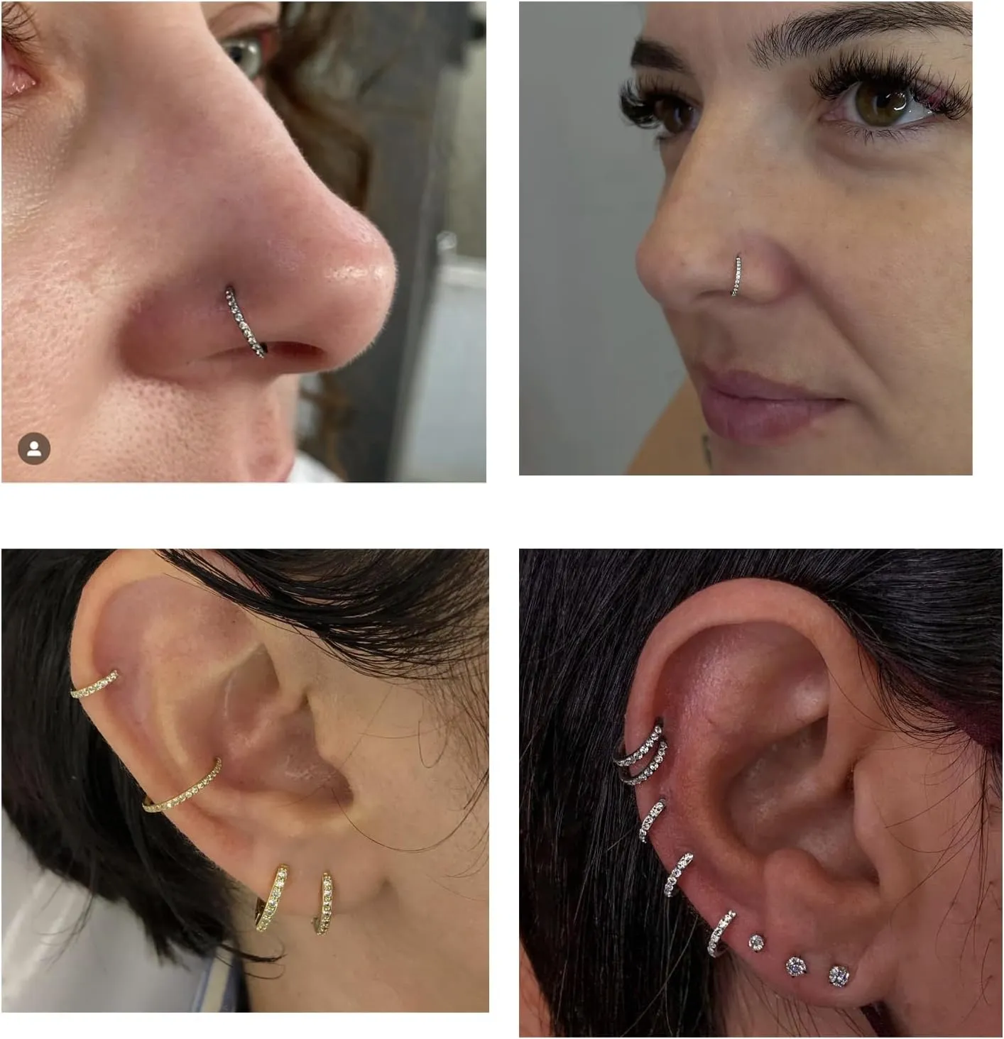 20G Hinged Segment Nose Rings Hoop Titanium Conch Daith Helix Tragus Body Piercing Jewelry Lip Rings Cartilage Earrings Septum Clicker Ring Rook Lobe Snug