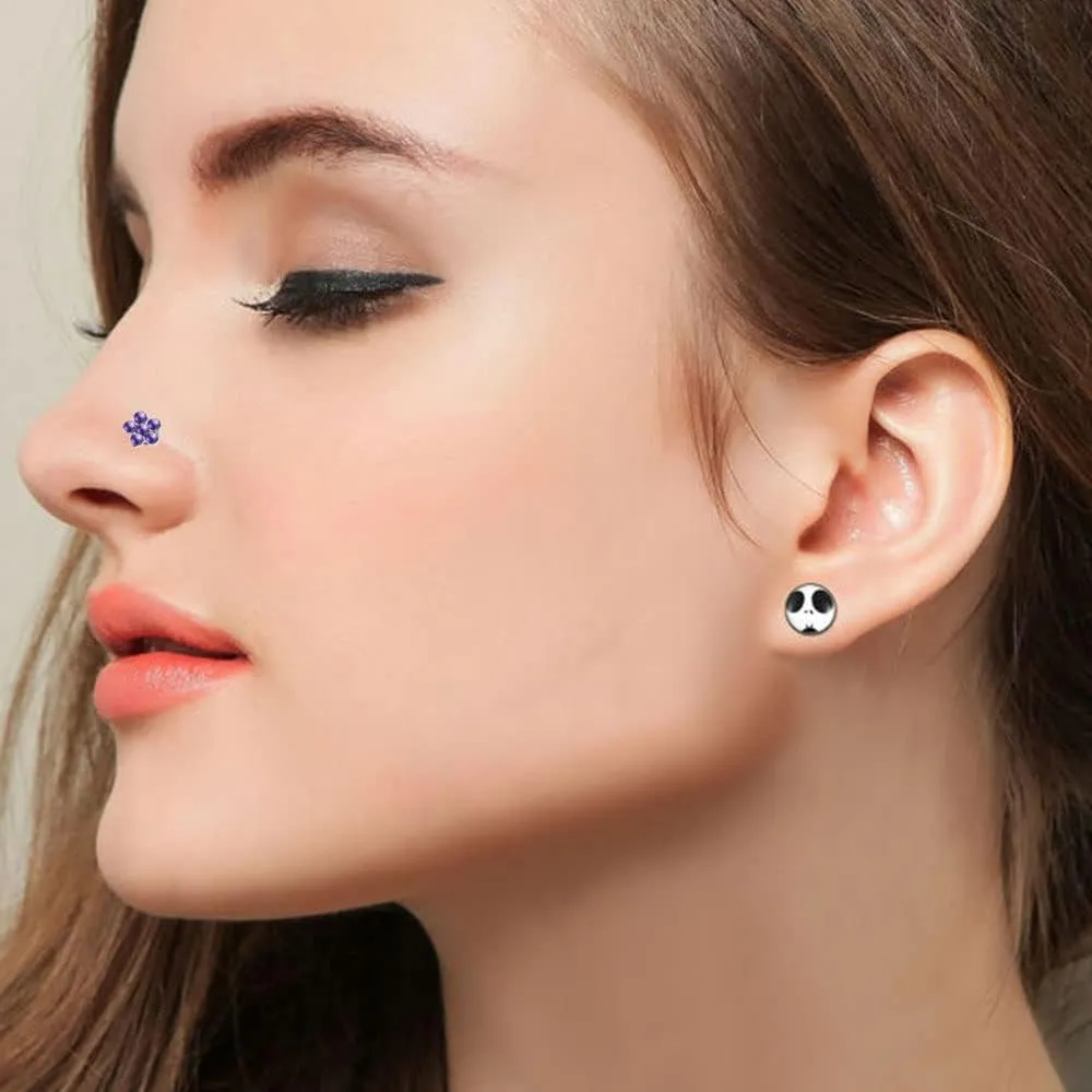 20G Nose Rings Studs Flower I Shaped,20Pcs Surgical Stainless Steel Tragus Piercing Jewelry Lip Earring Cartilage Studs Ear Nose Piercing kit Ideal Gift 2.0mm 2.5mm 3.0mm