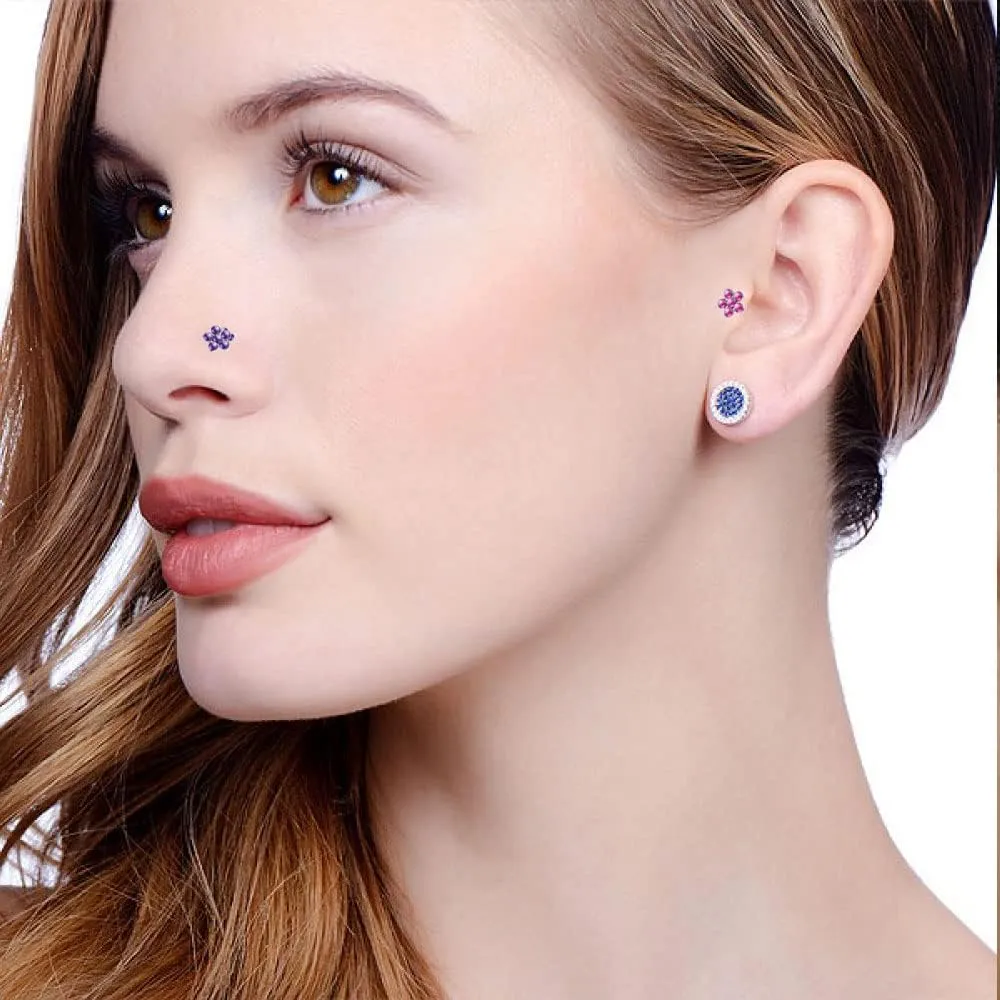 20G Nose Rings Studs Flower I Shaped,20Pcs Surgical Stainless Steel Tragus Piercing Jewelry Lip Earring Cartilage Studs Ear Nose Piercing kit Ideal Gift 2.0mm 2.5mm 3.0mm