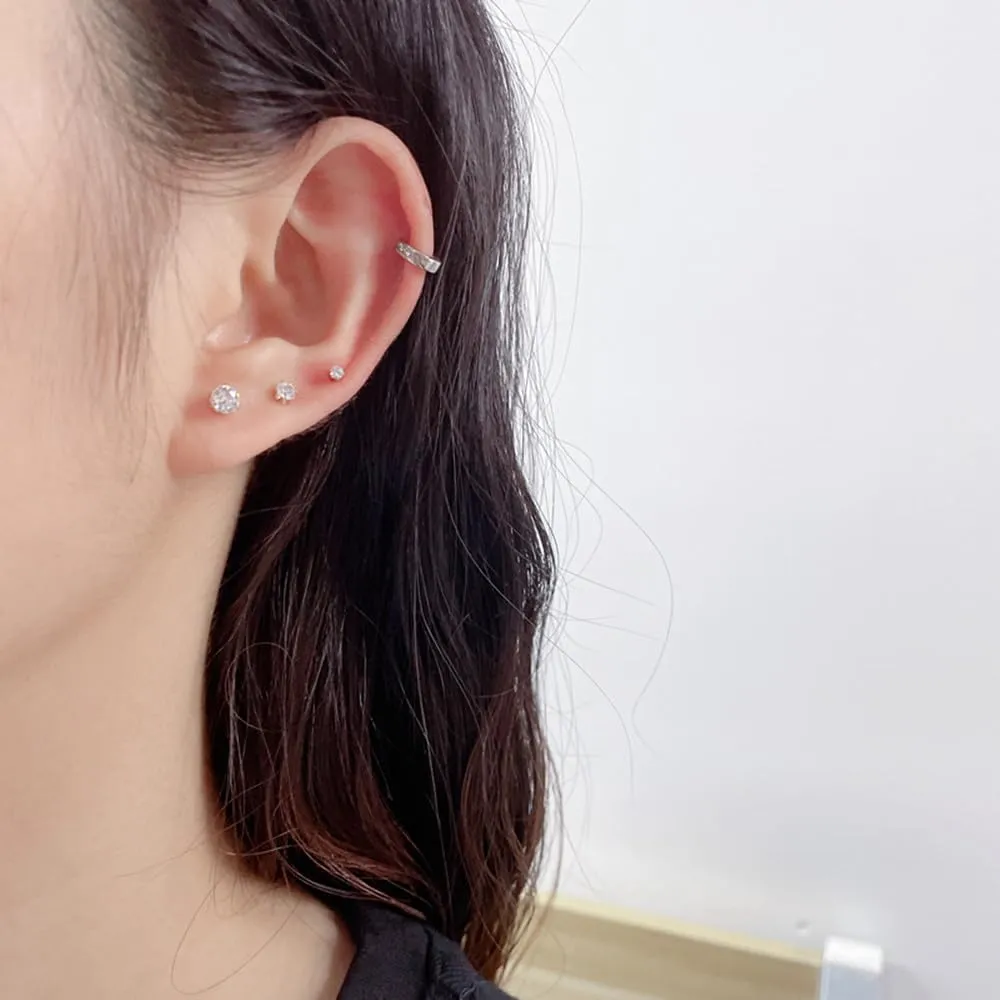 20g Tiny Round Clear Cubic Zirconia Ball CZ Cartilage Stud Earrings For Women Mens Stainless Steel Small Mini Tragus Studs Hypoallergenic Huggie Piercing Jewelry Sets Gifts 2mm 3mm 4mm