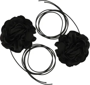 2Pcs Flower Choker Necklace For Women, Vintage Y2k Big Flower Black White Camellia Flower Rose Lace-up Choker Necklaces Summer Charm Jewelry Wedding Party