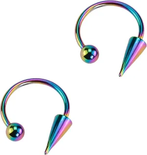 2PCS Silvery 16G 1.2mm Titanium Steel Surgical Steel Septum Piercing Stainless Steel Horseshoe Septum Nose Rings C-shaped Nose Lip Piercing Septum Jewelry for Women Men 8mm