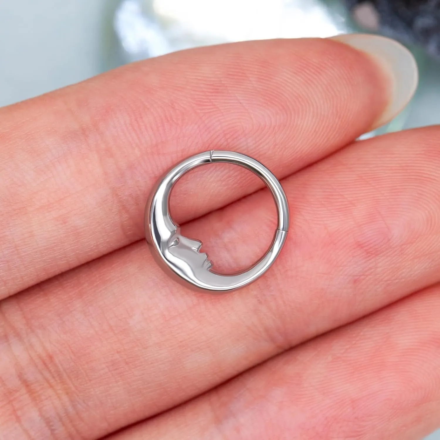 316L Stainless Steel Septum Rings, Segment Nose Rings for Women Men, Cartilage Clicker Earrings Hoop for Helix, Rook, Daith, Tragus Piercing Jewelry
