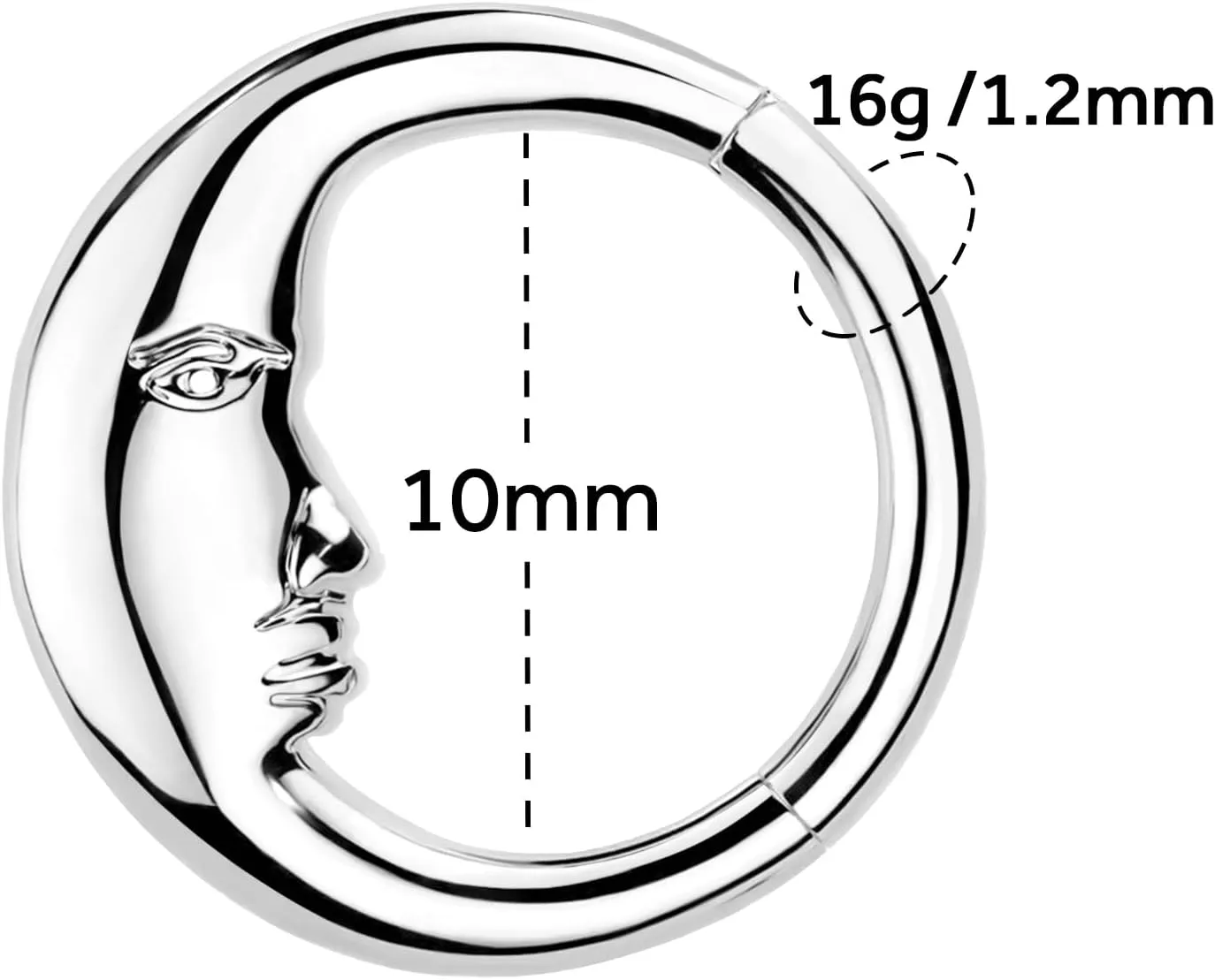 316L Stainless Steel Septum Rings, Segment Nose Rings for Women Men, Cartilage Clicker Earrings Hoop for Helix, Rook, Daith, Tragus Piercing Jewelry
