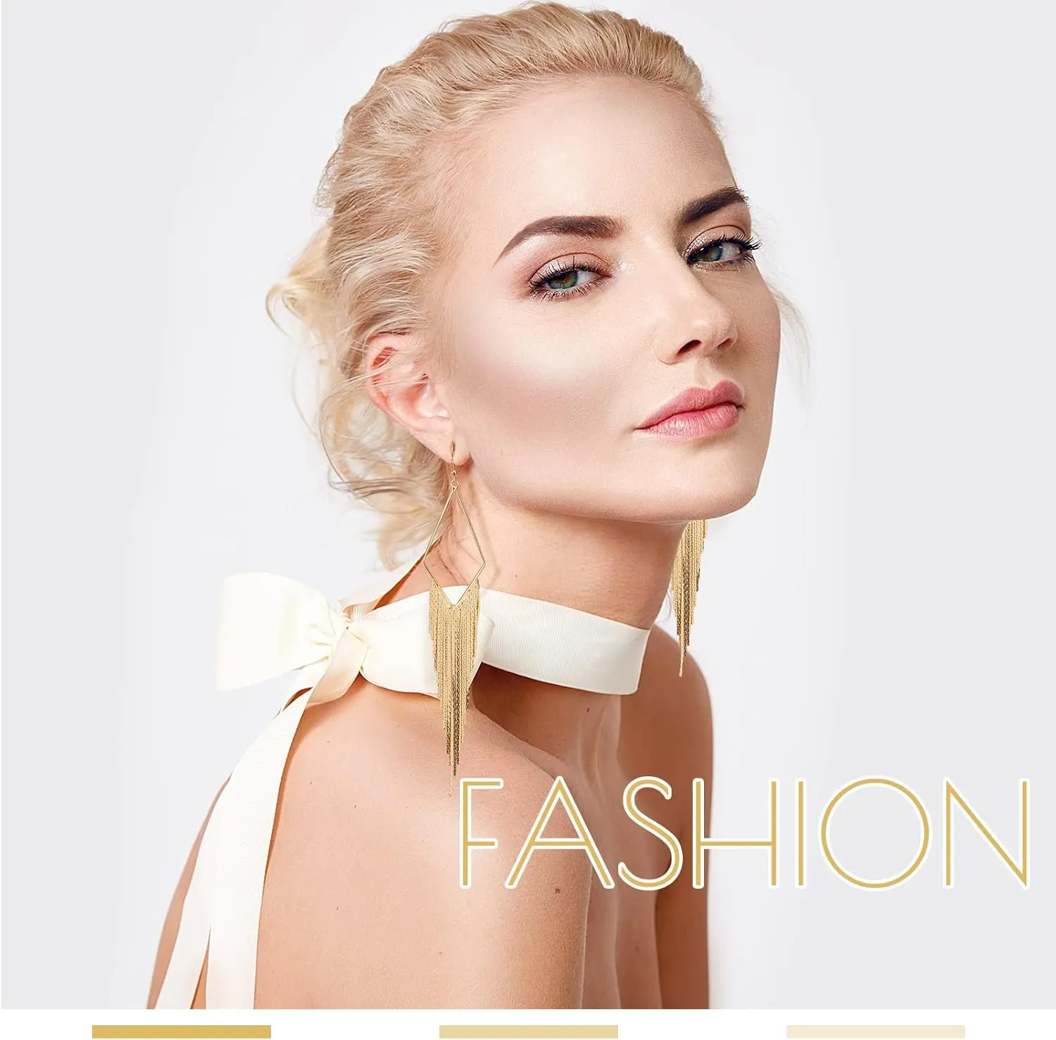 4 Pairs Long Tassel Dangle Drop Earrings women Metal Chain Earrings Fake Crystal Pearl Rhinestone Wedding Formal Jewelry