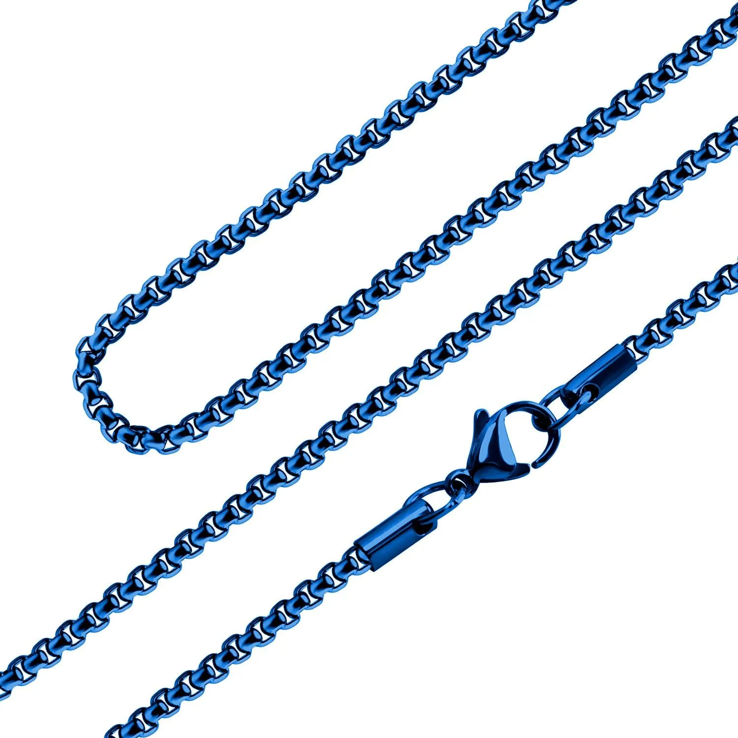 555Jewelry 2.5mm Stainless Steel Box Chain Necklace for Men & Women, 16-28 Inch