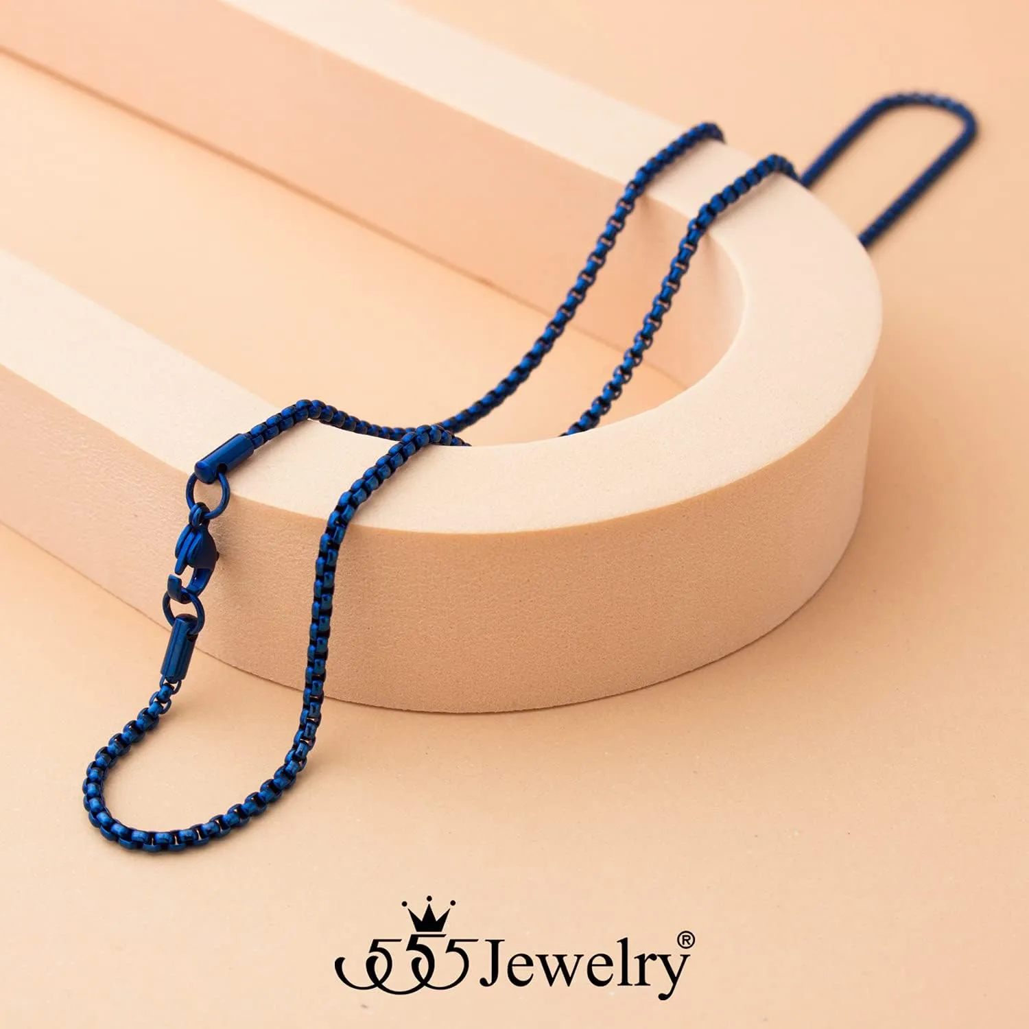 555Jewelry 2.5mm Stainless Steel Box Chain Necklace for Men & Women, 16-28 Inch