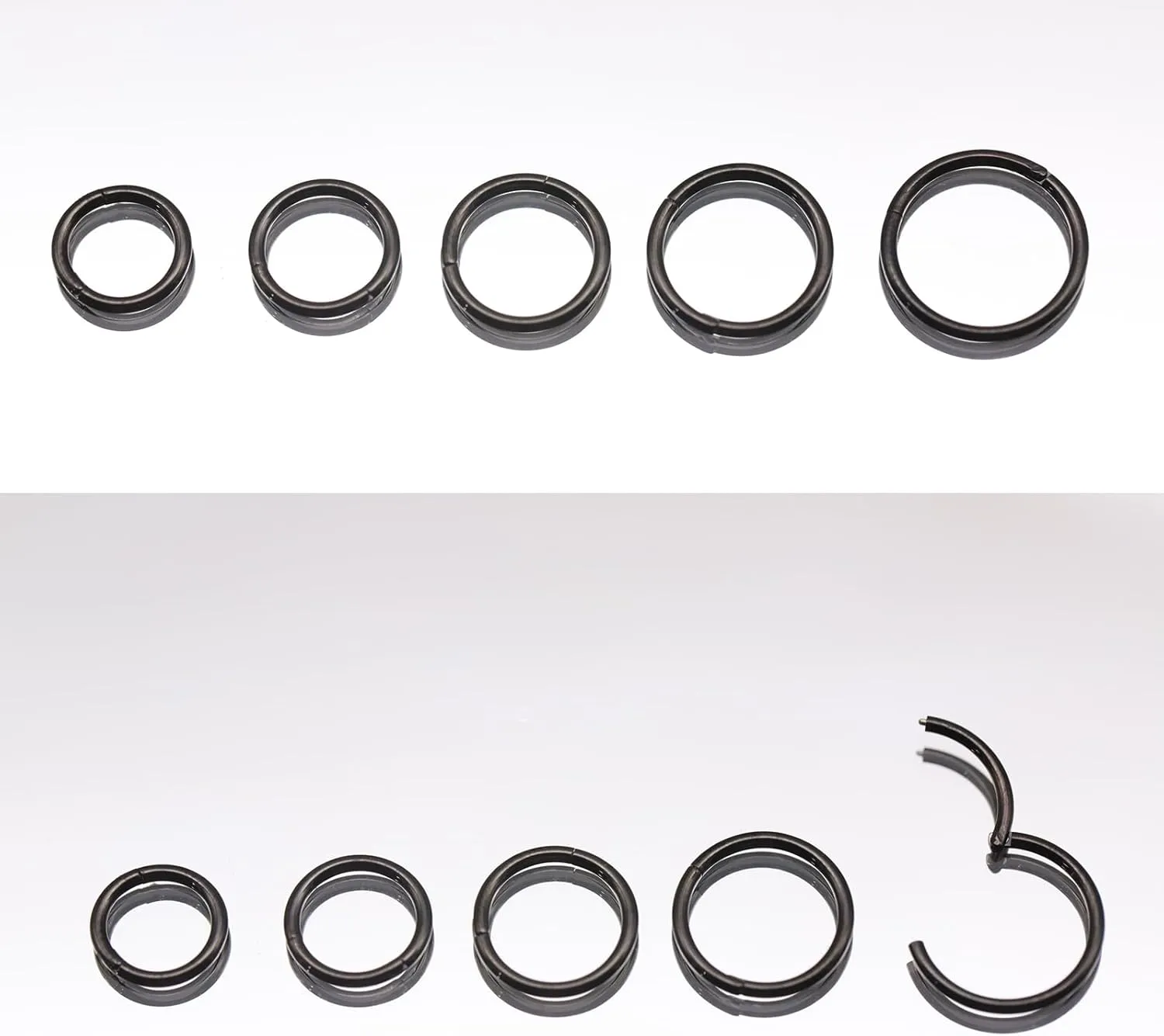 5Pcs G23 Titanium Nose Rings 16G/18G/20G Hinged Clicker Segment Nose Rings Hoop Lip Septum rings Multi-Color Tragus Cartilage Sleeper Earrings 6mm 7mm 8mm 9mm 10mm Hypoallergenic Nose Rings for Women Men