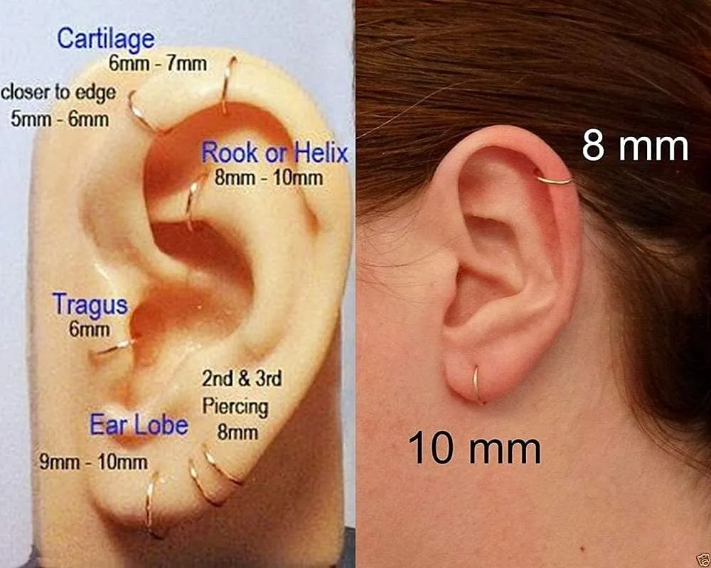 5Pcs Stainless Steel 16G 18G Sleeper Hoop Earrings for Women Men Septum Hinged Clicker Nose Lip Ring Helix Daith Cartilage Tragus Piercings Tiny Small Huggie Hoops Hypoallergenic Sensitive Ears Jewelry