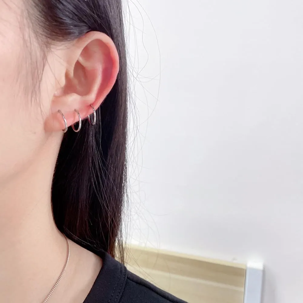 5Pcs Stainless Steel 16G 18G Sleeper Hoop Earrings for Women Men Septum Hinged Clicker Nose Lip Ring Helix Daith Cartilage Tragus Piercings Tiny Small Huggie Hoops Hypoallergenic Sensitive Ears Jewelry