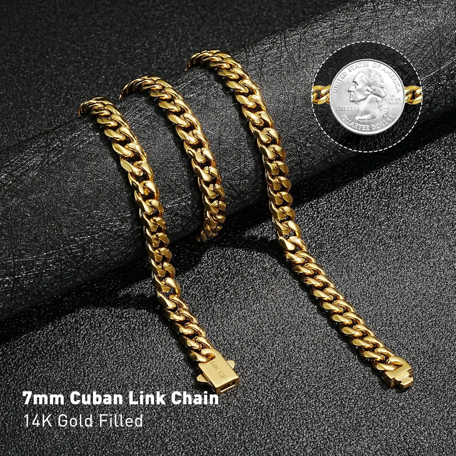 7mm Silver Chain for Men Miami Cuban Link Mens Chain,925 Sterling Silver/14K Gold Plated and 316L Stainless Steel Silver/Gold Chains for Men Necklace