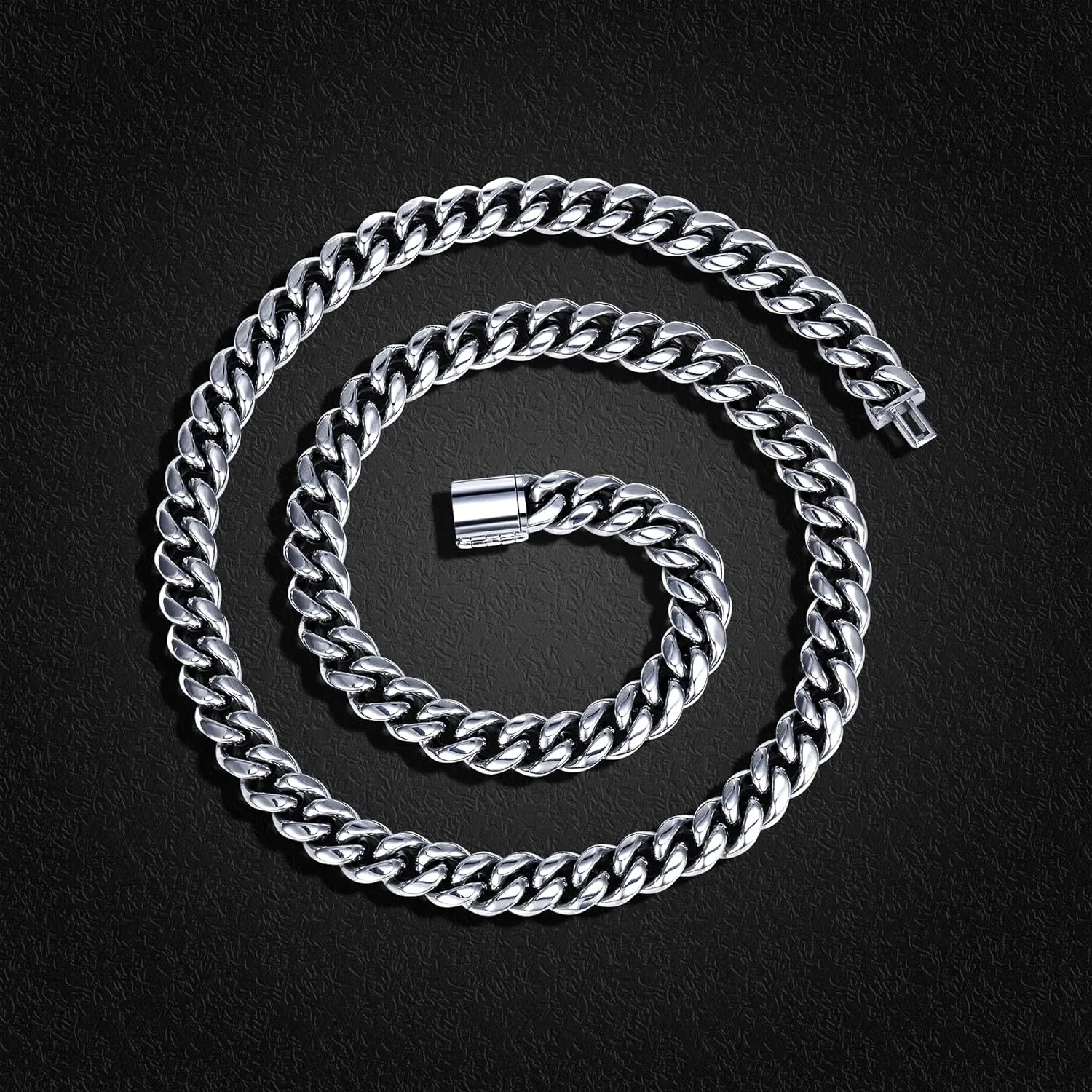 8mm Cuban Link Chain for Men, Mens Necklace, Stainless Steel Cuban Chain for Men, Mens Chains, Hip Hop Jewelry, 18inch 20 inch
