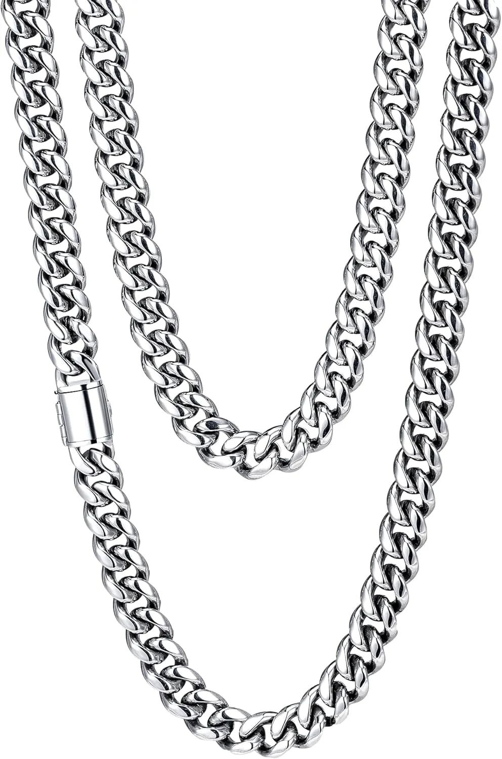 8mm Cuban Link Chain for Men, Mens Necklace, Stainless Steel Cuban Chain for Men, Mens Chains, Hip Hop Jewelry, 18inch 20 inch
